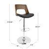 Lumisource Valencia Adjustable Swivel Barstool in Walnut and Cream Faux Leather BS-VLNCI WL+CR